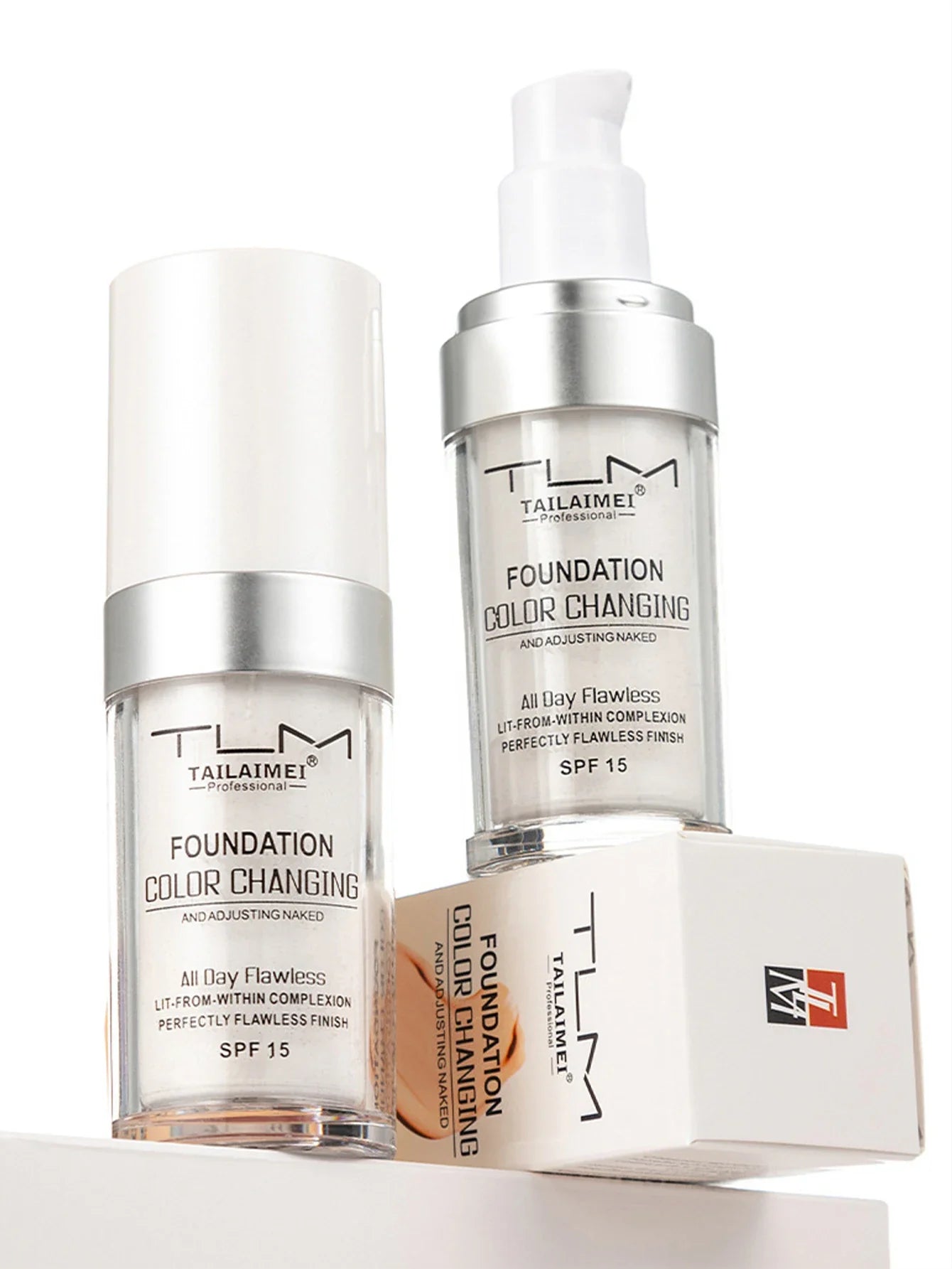 Color-Changing Liquid Foundation with SPF - Long-Lasting Waterproof Oil-Control Sunscreen Cream 30ml