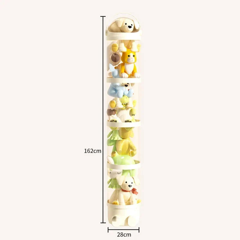 Toy Storage Tube Transparent Doll Organizer Kids Room Vertical Space Saving Visibility Gift Back To School 2025