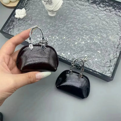 1+1 Free Birkin Inspired Mini Hand Bag - Small Shell Coin Bag Charm Keychain