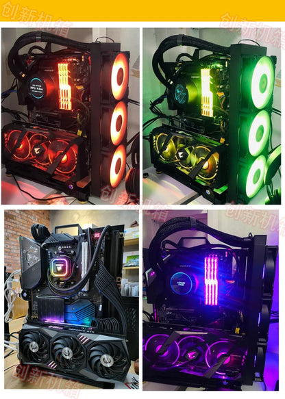 Open Frame Aluminum PC Case Rack EATX Water Cooling