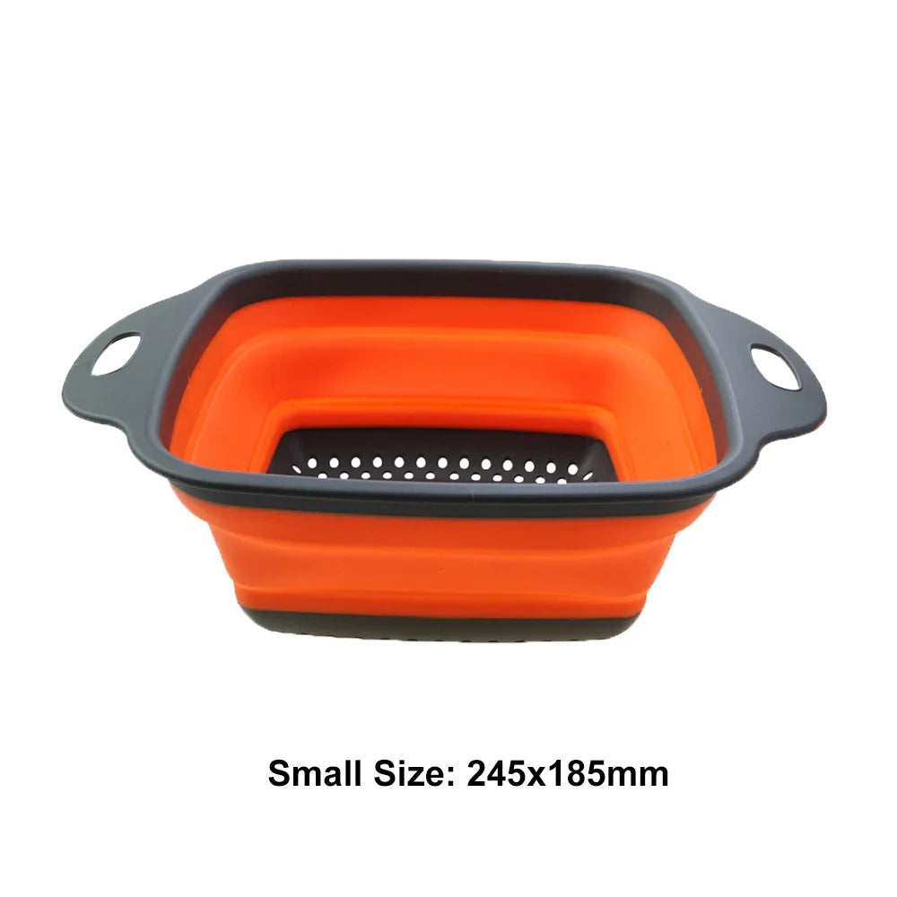 Silicone Folding Drain Basket 2-In-1 Collapsible Colander For Fruits And Vegetables Space-Saving Kitchen Tool Fall 2026