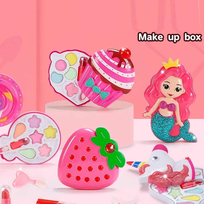 Princess Makeup Toy Set for Kids - Pretend Play Cosmetics with Lipstick & Eyeshadow for Parties