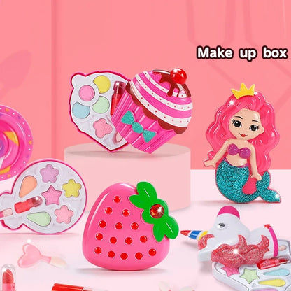 Princess Makeup Toy Set for Kids - Pretend Play Cosmetics with Lipstick & Eyeshadow for Parties