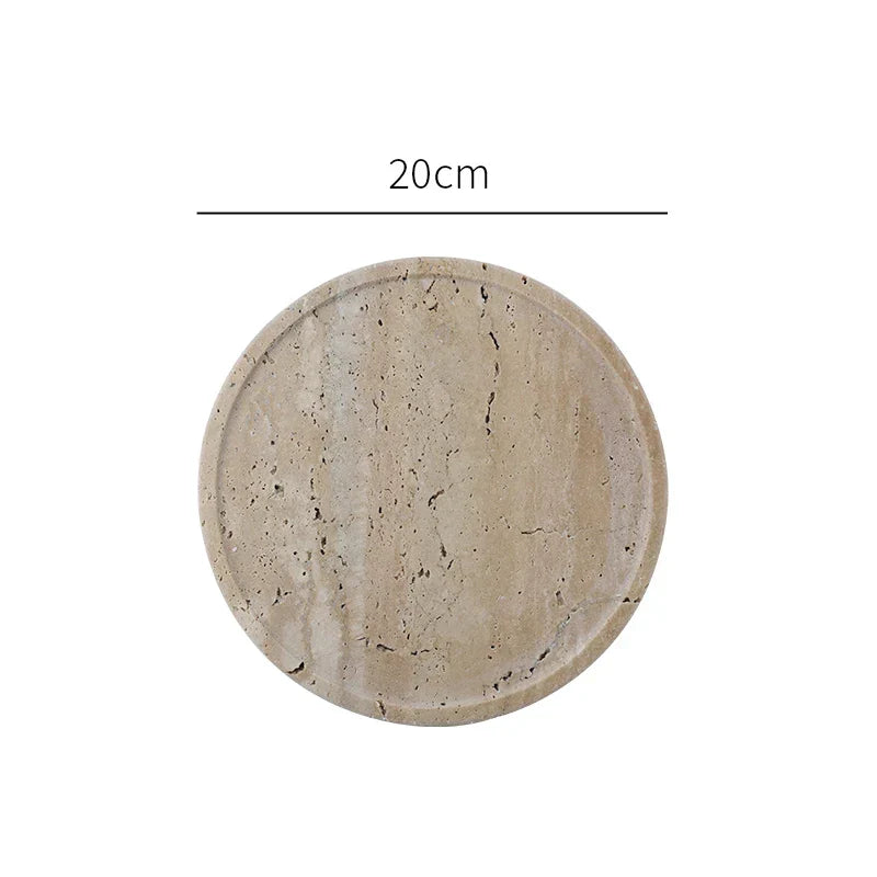 Vanity Tray Travertine Stone Minimalist Marble Style Tray Beige Organizer Fall 2025 Coffee Table Decor Gift