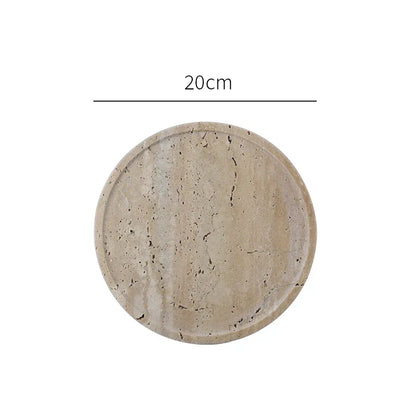 Vanity Tray Travertine Stone Minimalist Marble Style Tray Beige Organizer Fall 2025 Coffee Table Decor Gift