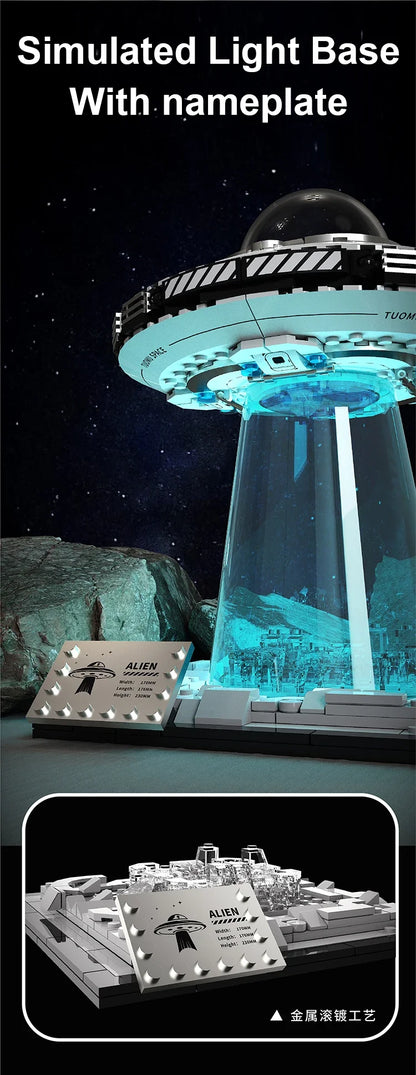 LED Light Up UFO Building Blocks Set 700 Piece Interlocking STEM Toy Summer 2026 Gift Idea