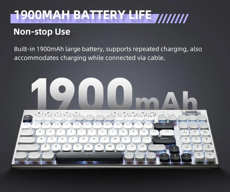 Wireless Low Profile Mechanical Keyboard 98 Keys PBT