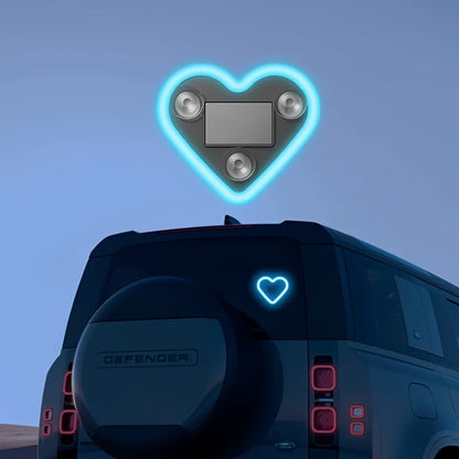 Car Window Neon Light Heart Shaped LED Interior Lamp TikTok Viral Fall 2026 Solar Powered Wiring Free
