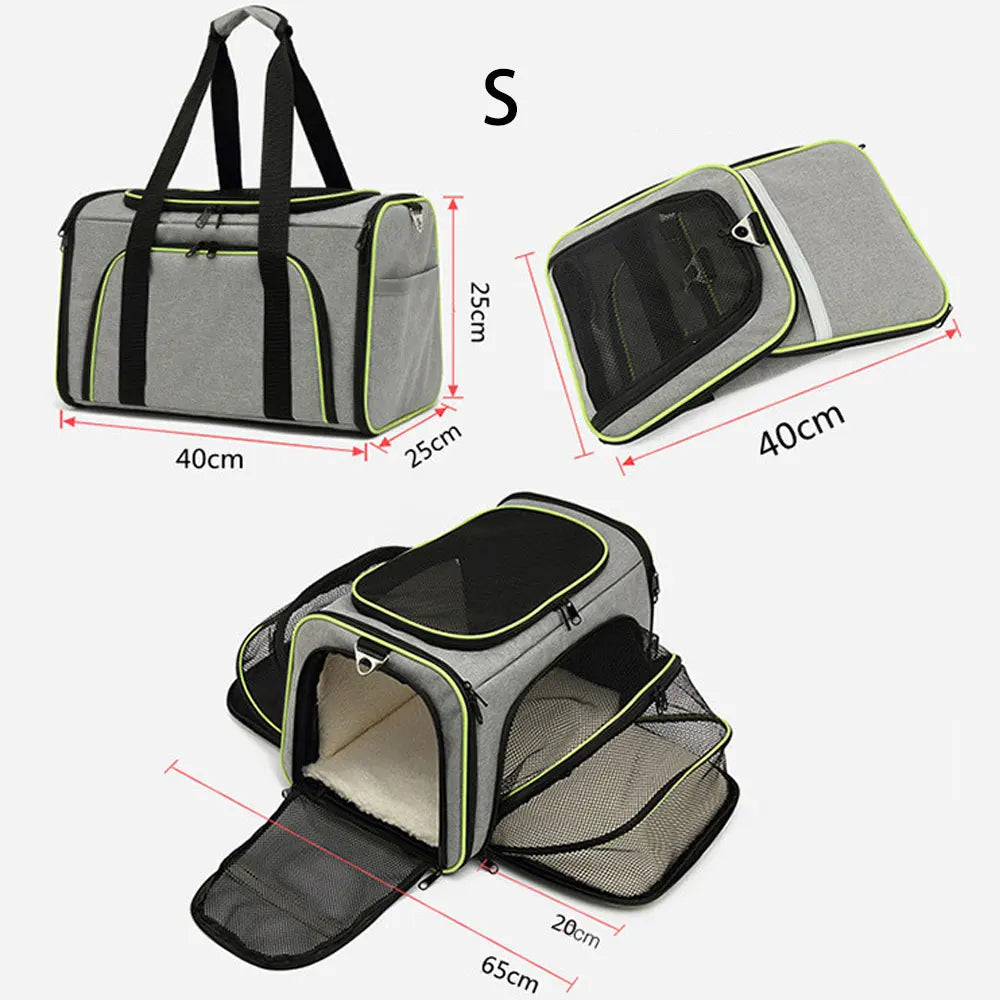 Pet Carrier Bag Up To 10kg Foldable Breathable Soft-Sided Travel Carrier Fall 2025 Safe Locking Zippers