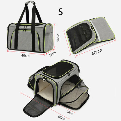Pet Carrier Bag Up To 10kg Foldable Breathable Soft-Sided Travel Carrier Fall 2025 Safe Locking Zippers
