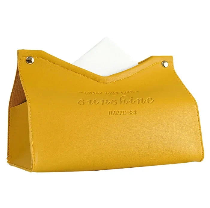 Leather Tissue Box - Nordic Car & Home Decor, Large Storage Napkin Holder