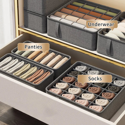 Polyester Sock Bra Organizer Box with 20 Grids - Home Organizers for Drawers & Cabinets