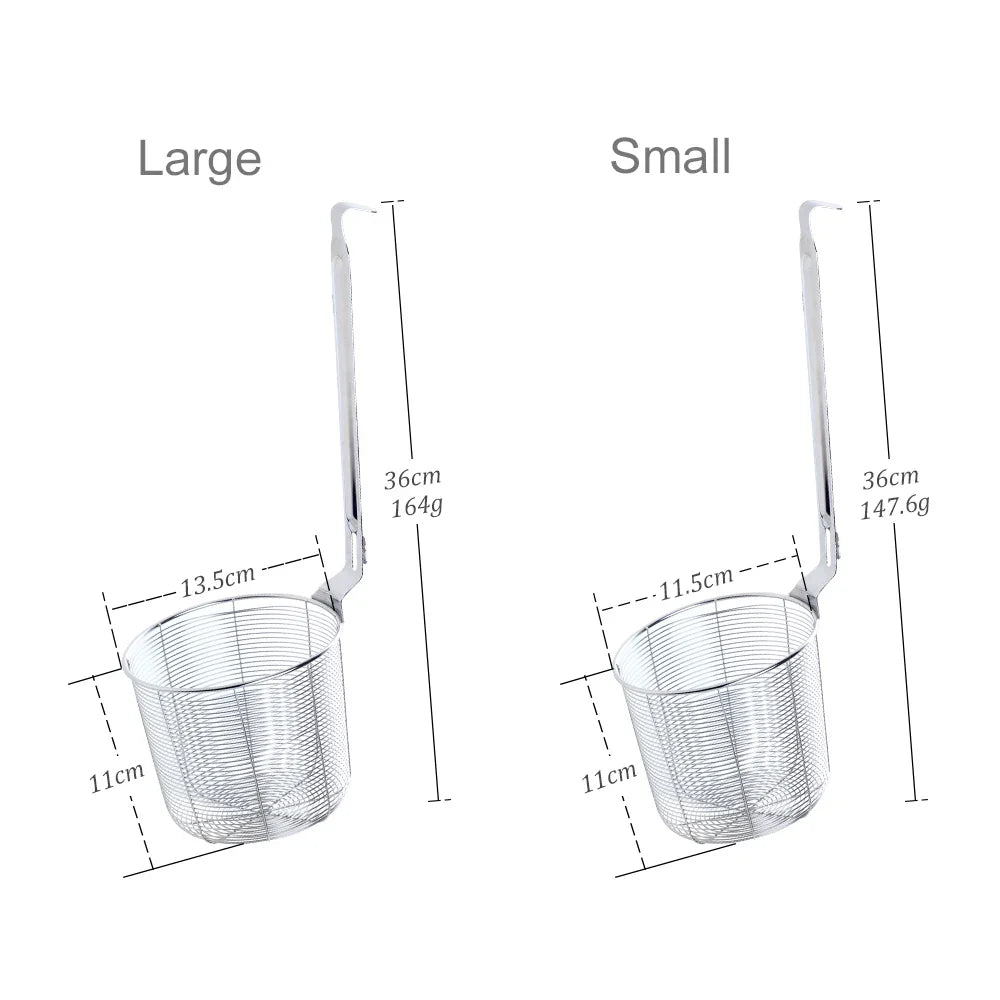 Stainless Steel Frying Basket Mesh Colander – Multi-Use Kitchen Strainer for Noodles and Dumplings, Viral 2026 Trend