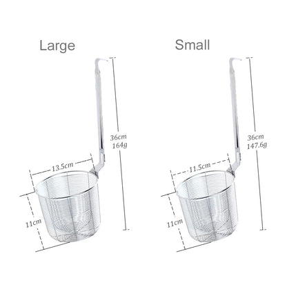 Stainless Steel Frying Basket Mesh Colander – Multi-Use Kitchen Strainer for Noodles and Dumplings, Viral 2026 Trend