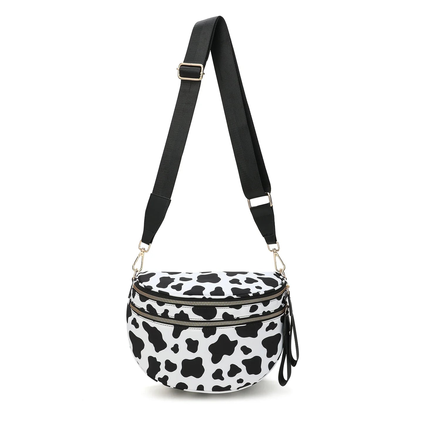 Versatile unisex crossbody bum bag – checkered nylon, box shape, travel and daily use