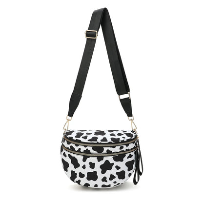 Versatile unisex crossbody bum bag – checkered nylon, box shape, travel and daily use