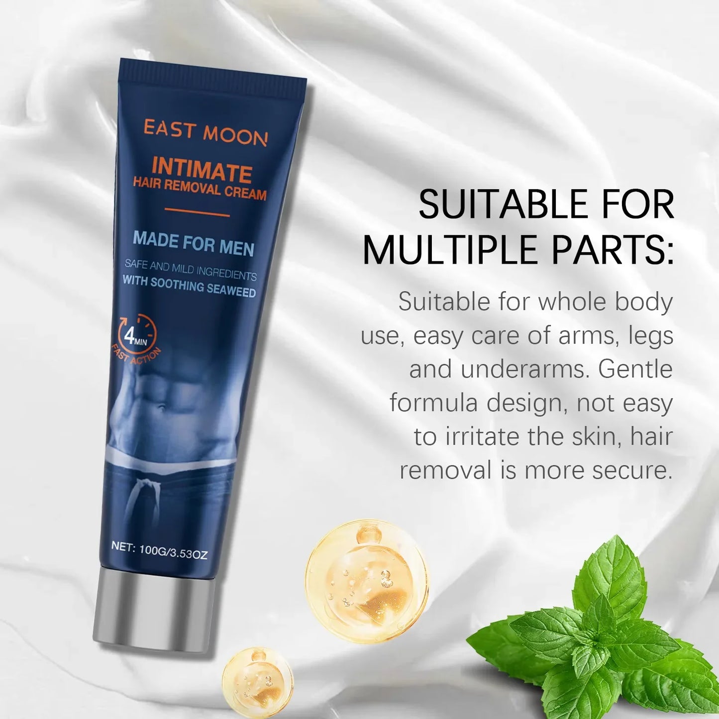 Hair Removal Cream 100g Intimate Areas Painless Non Irritating Beard Removal Grooming Trend 2026