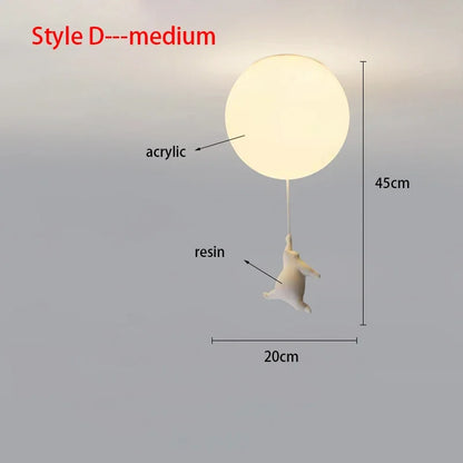 Ceiling Light Bear Cartoon Acrylic Spheres – Kids Room Chandelier, Nursery Decor, TikTok Viral 2026 Gift
