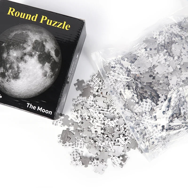Puzzle 1000 Piece Round Moon Puzzle Space Themed Challenge Educational Gift For Space Lovers Family Fun