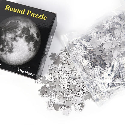 Puzzle 1000 Piece Round Moon Puzzle Space Themed Challenge Educational Gift For Space Lovers Family Fun