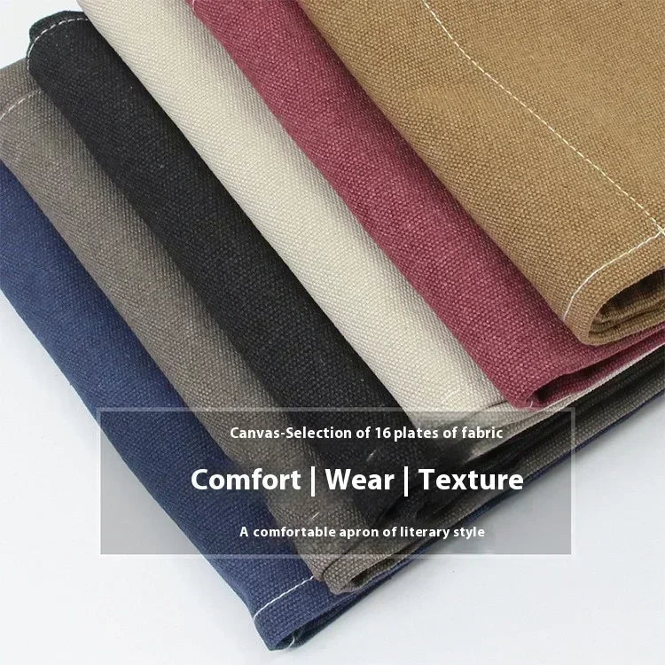 Canvas Apron Adjustable Crossback Work Apron For Kitchen Chef Restaurant Cafe Fall 2025 Durable Pockets