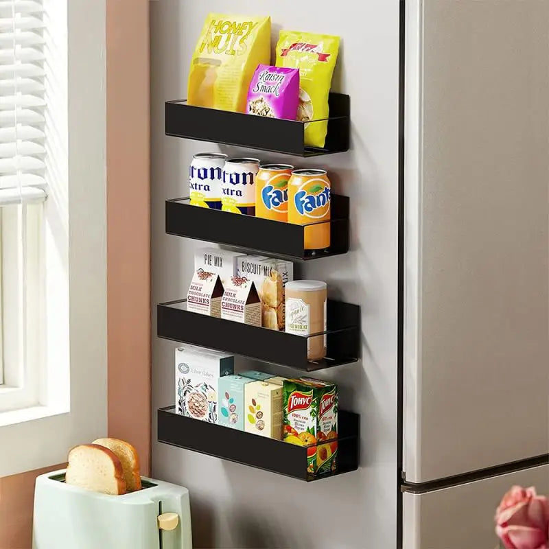 Magnetic Refrigerator Shelf Organizer Rack Space Saving
