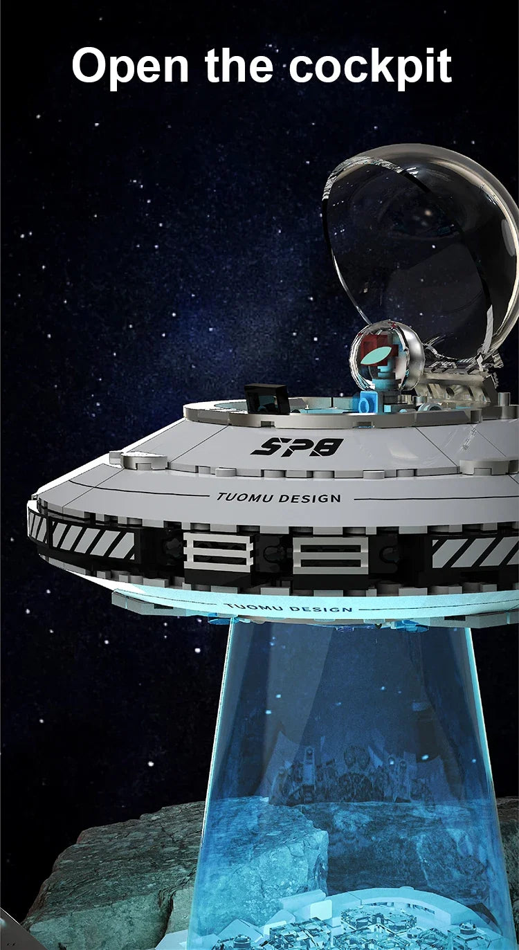 LED Light Up UFO Building Blocks Set 700 Piece Interlocking STEM Toy Summer 2026 Gift Idea