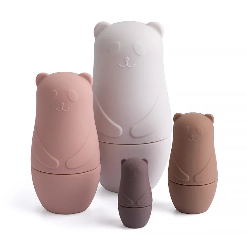 Variant image for BPA-Free Silicone Stacking Blocks Nesting Doll Toy Set for Educational Play and Motor Skill Development-3