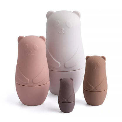 Variant image for BPA-Free Silicone Stacking Blocks Nesting Doll Toy Set for Educational Play and Motor Skill Development-3
