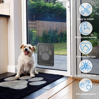 Pet Door Lockable Magnetic Screen Flap Panel Universal Door Gate Window Pet Entry Spring 2025 Easy Install Secure