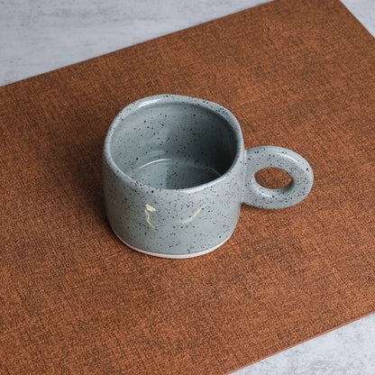 Ceramic Mug 300ml Porcelain Ring Handle Speckled Handmade Modern Coffee Cup Fall 2025 Cozy Gift