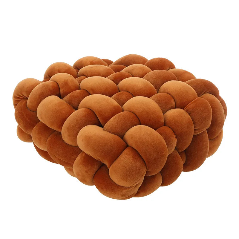 Knot Pillow Plush Square Hand-Woven Throw Cushion Living Room Decor Fall 2025 Cozy Support Decorative Accent