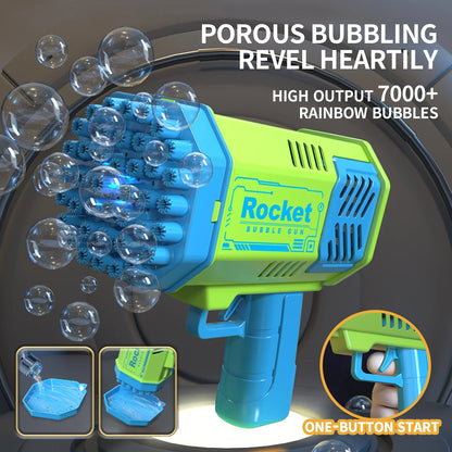 Electric 40-Hole Bubble Blaster Toy - Handheld Outdoor Fun for Kids, No Batteries or Bubble Solution Needed