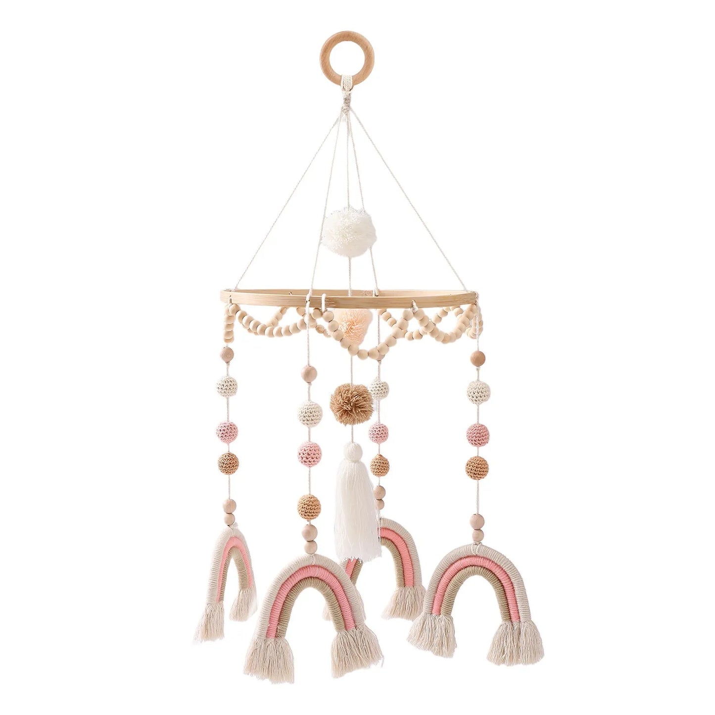 Baby Mobile Wooden Crib Hanging Toy Newborn Nursery Fall 2025 Soothing Music Developmental Gift