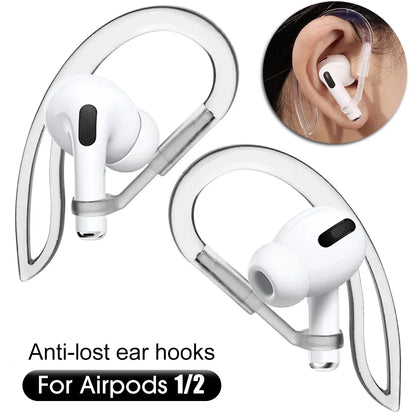 Transparent Silicone Ear Hooks for Airpods Adjustable Anti-Slip Sports Accessories