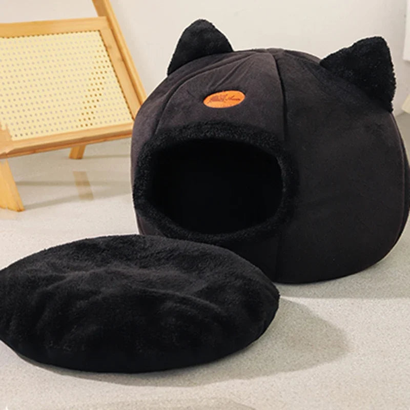 New Deep Sleep Comfort Cat Bed - Cozy Indoor Cave Nest for Pets