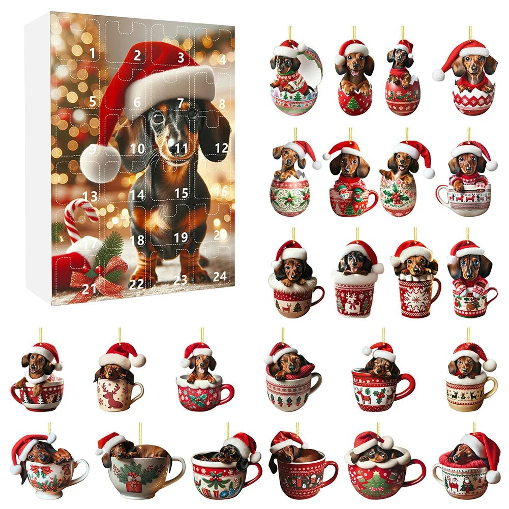 24 Day Advent Calendar With Figure Ornaments