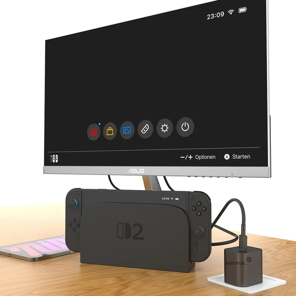 60W USB C Fast Charger Cube With EU US UK Plugs For Switch2