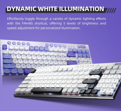 Wireless Low Profile Mechanical Keyboard 98 Keys PBT
