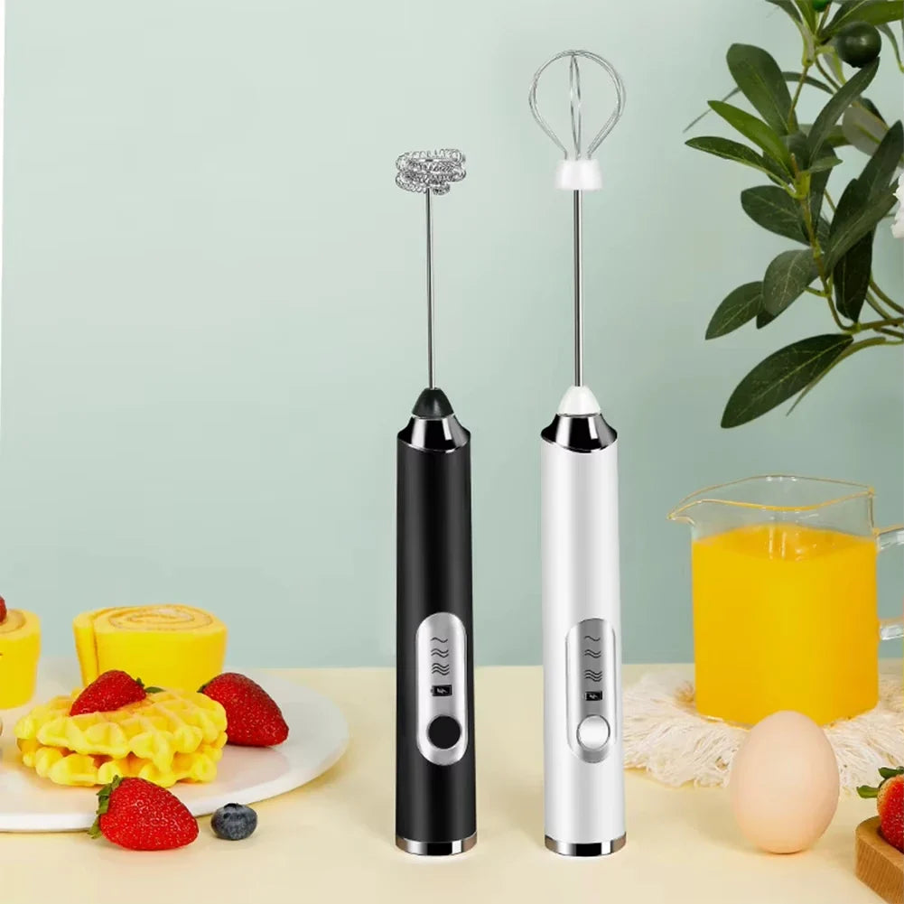 Electric Milk Frother Handheld 3 Speed USB Rechargeable with Whisk and Chopper, Back to School 2026 Gift