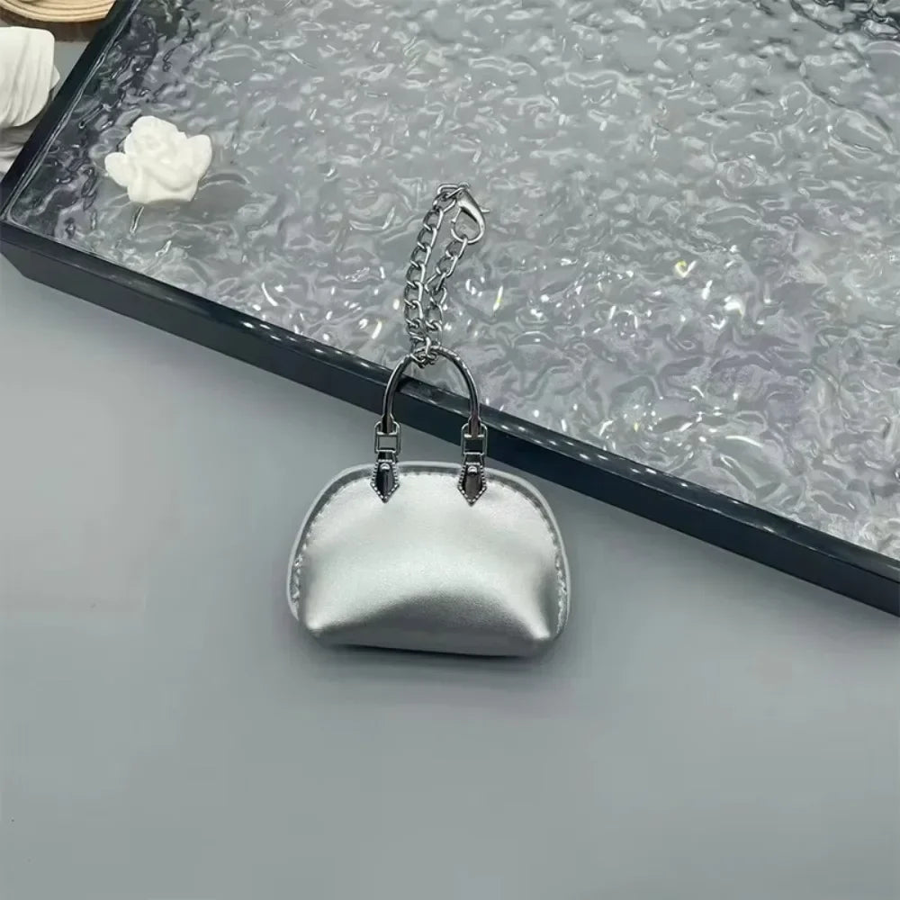1+1 Free Birkin Inspired Mini Hand Bag - Small Shell Coin Bag Charm Keychain