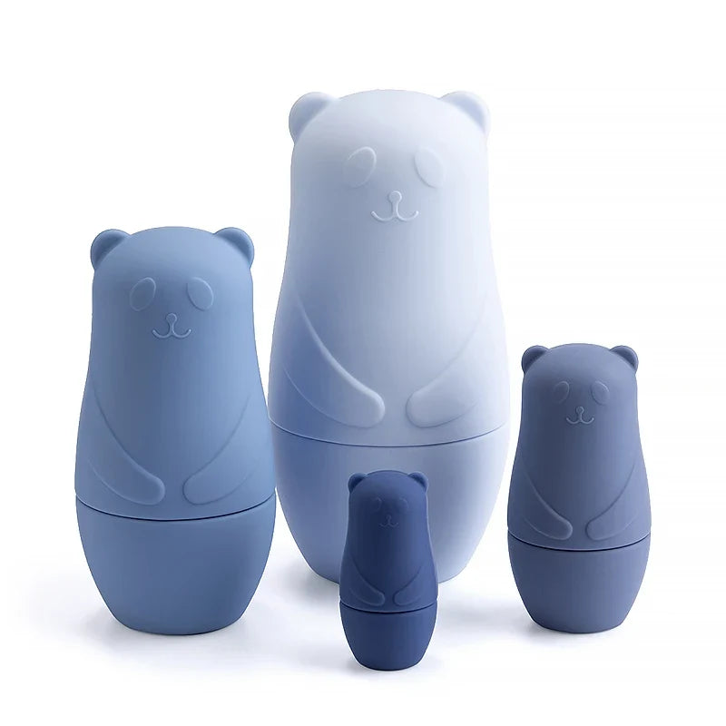 Variant image for BPA-Free Silicone Stacking Blocks Nesting Doll Toy Set for Educational Play and Motor Skill Development-1