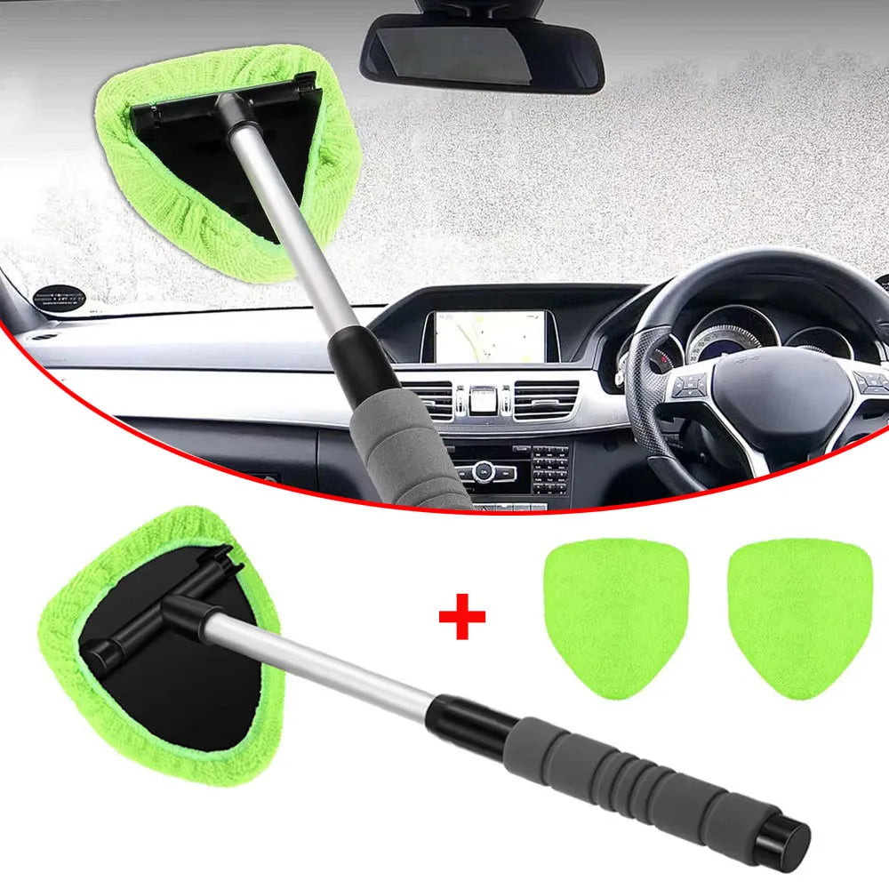 Car Window Cleaner Kit Glass Cleaning Tool Microfiber Telescopic Handle Spring 2026 Streak Free Glass
