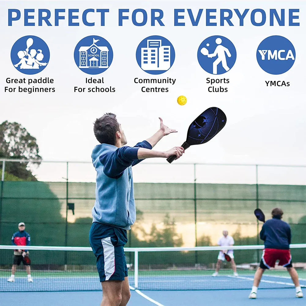 Pickleball Paddles Carbon Fiber Surface Kit USAPA Approved Two Paddles Carry Bag Balls Fall 2025 Durable Control