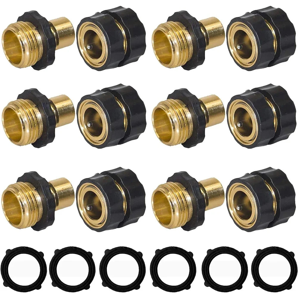 Garden Hose Quick Connector Set Male and Female Fittings with O Rings Leak Free Quick Connectors Spring 2026 Garden Upgrade