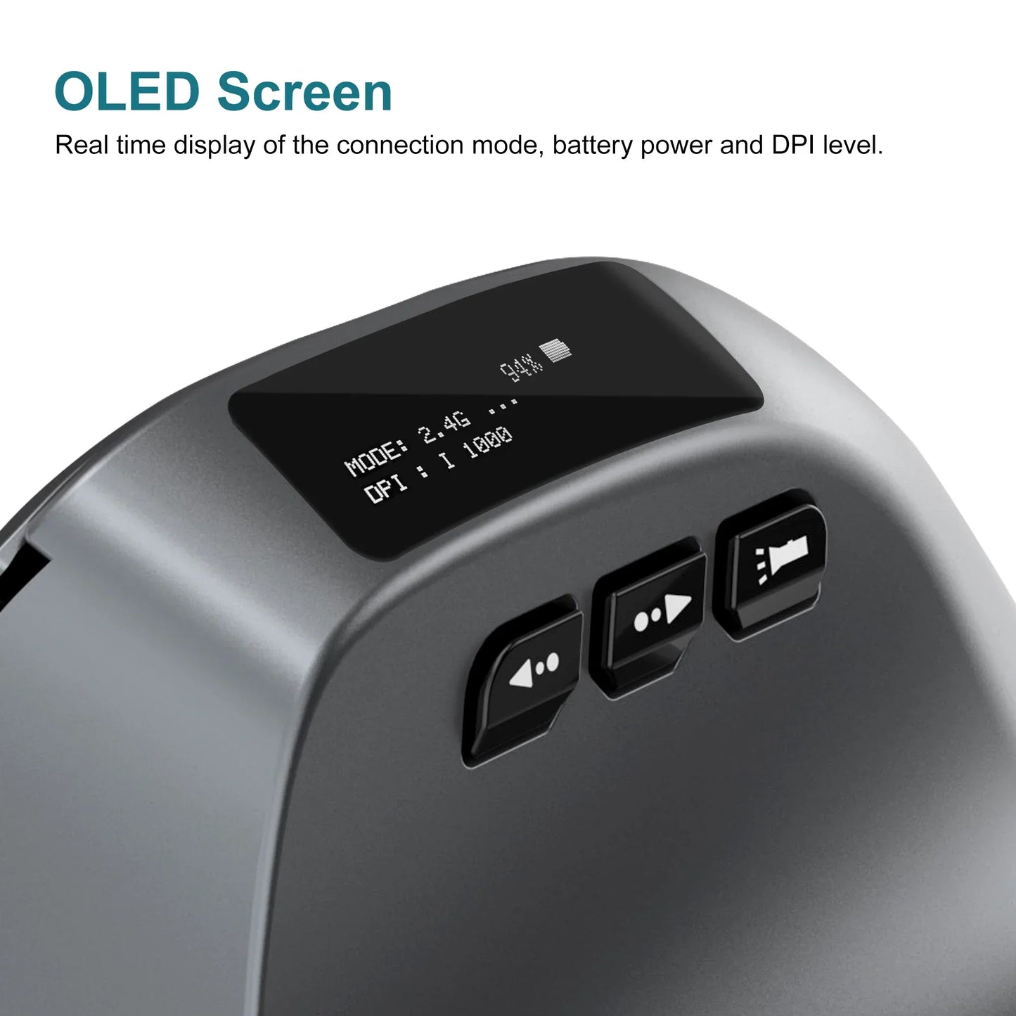 Bluetooth Vertical Ergonomic Mouse With OLED Screen