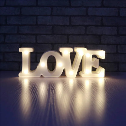 Romantic Love LED Lamp - Battery-Operated Night Light, Perfect Valentine's Day Gift for Weddings, Parties, and Home Decor