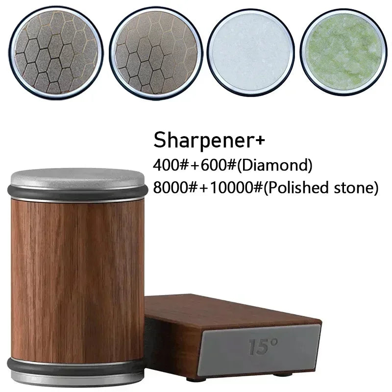Rolling Diamond Knife Sharpener Kit with Magnetic Holder – 15° & 20° Angle Roller Kitchen Tool 2026
