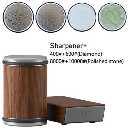 Rolling Diamond Knife Sharpener Kit with Magnetic Holder – 15° & 20° Angle Roller Kitchen Tool 2026