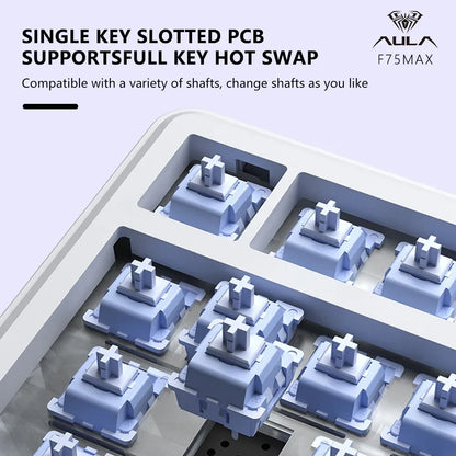 Gaming Mechanical Keyboard 75% Hot Swap RGB TFT Wireless
